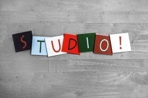 Studio, sign series for music, art, dance and recording studios.