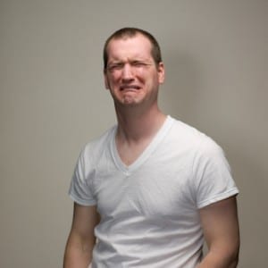 Portrait of a man showing emotion.