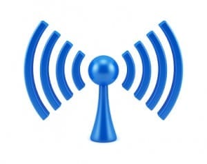 Wireless network sign. 3D symbol isolated