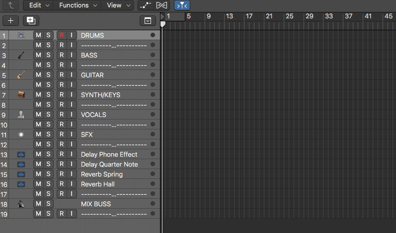 Mixing Template for Audio Engineering