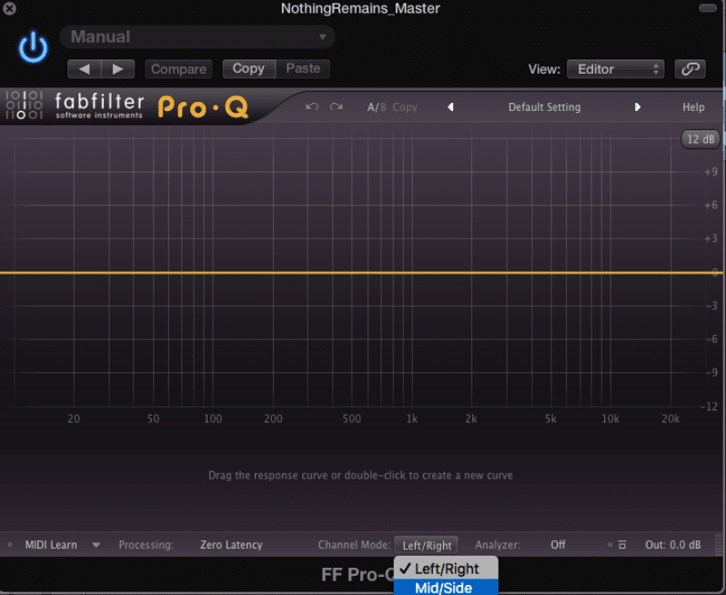 Change Setting to Mid-Side Processing