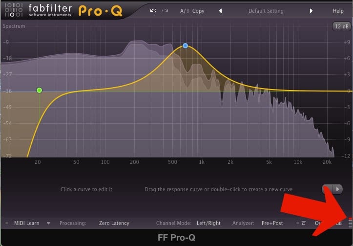 On this EQ, the mid-range has been amplified enough to cause clipping.