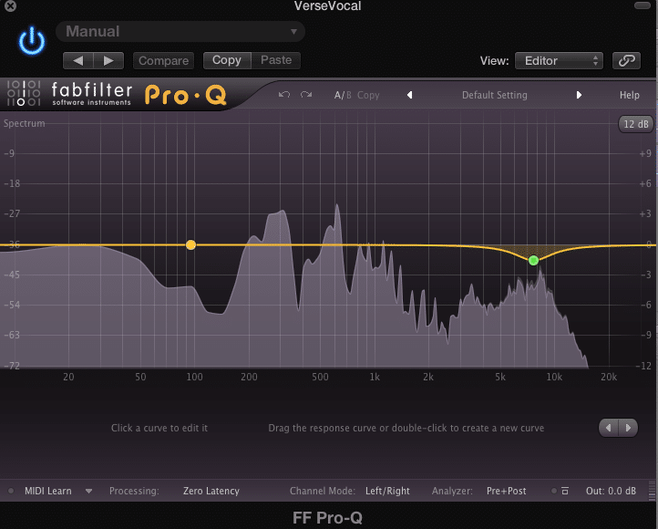 Use the EQ to turn down the same frequencies you noticed in Step 1