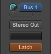 Click the rotary the the left of 'Bus 1.' Adjust it just like the channel fader