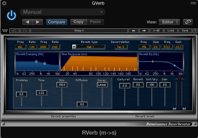 The time of this reverb is set to 1 whole note
