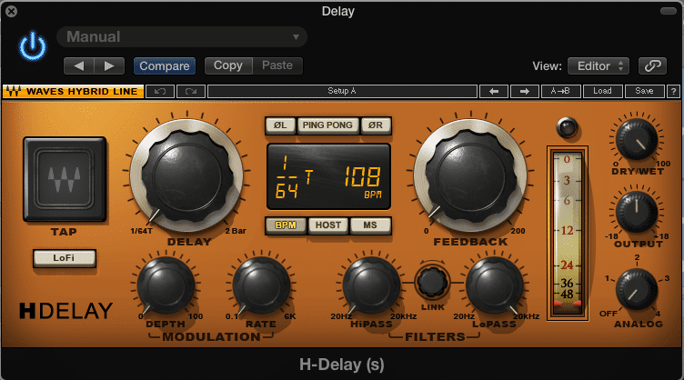 Setting a lower feedback is a good way to delay blend in with the signal