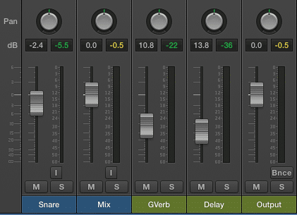 Notice the delay and gated reverb have been blended in with the original signal