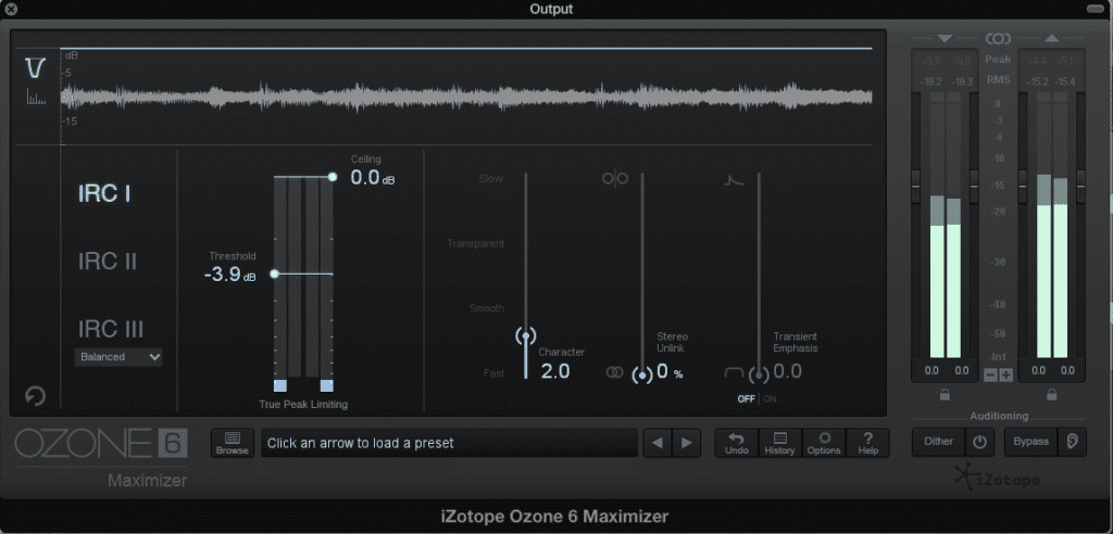 Izotope's Maximizer Limiter