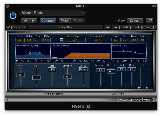 Create a concise reverb with quick reflections and a short reverb time 