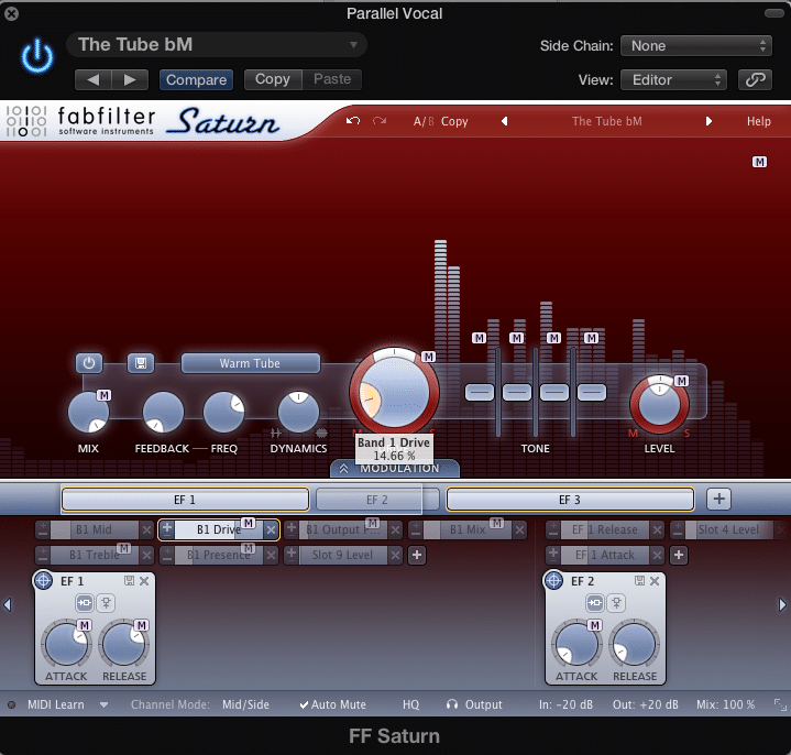 Use FabFilter tube emulation to Achieve 2nd Order Harmonics