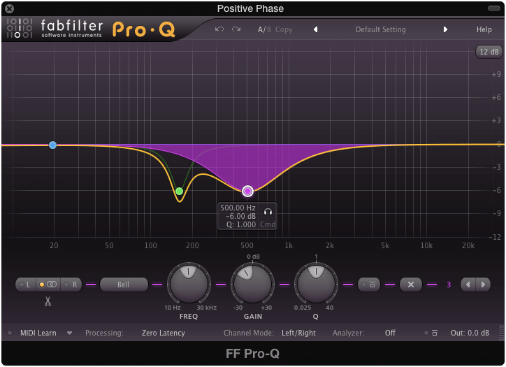 Notice that this EQ is exactly equal to and opposite of the first EQ insert.