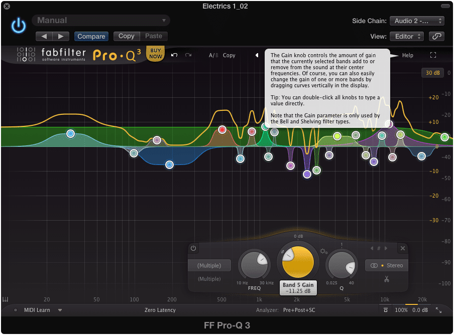 Notice that the gain is set to roughly -11dB.