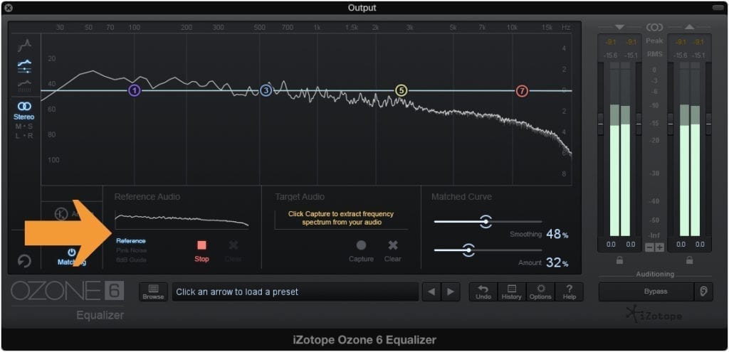 Allow the track to play for at least 10 seconds when capturing its frequency response.