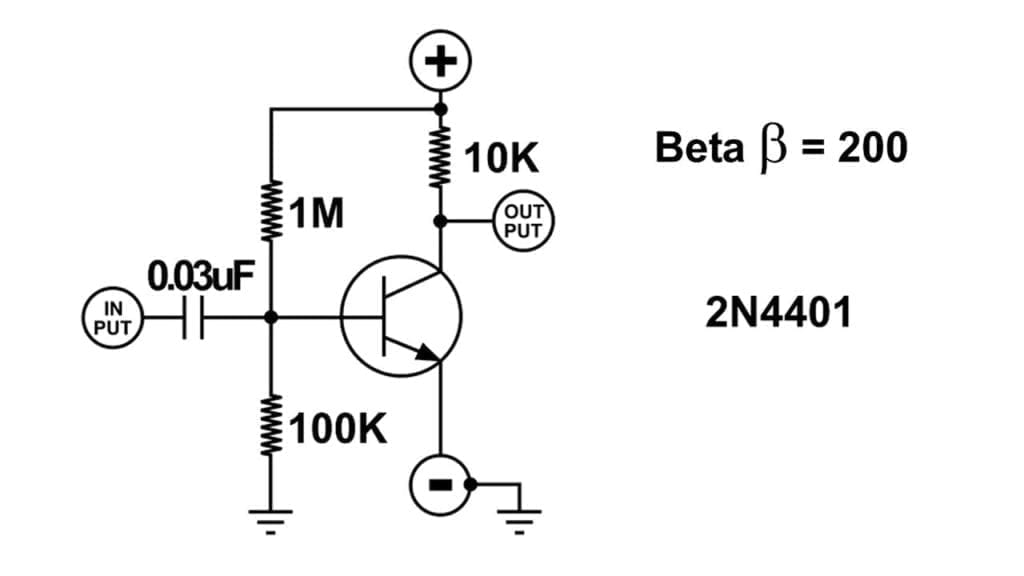 The electrical layout of a transistor.