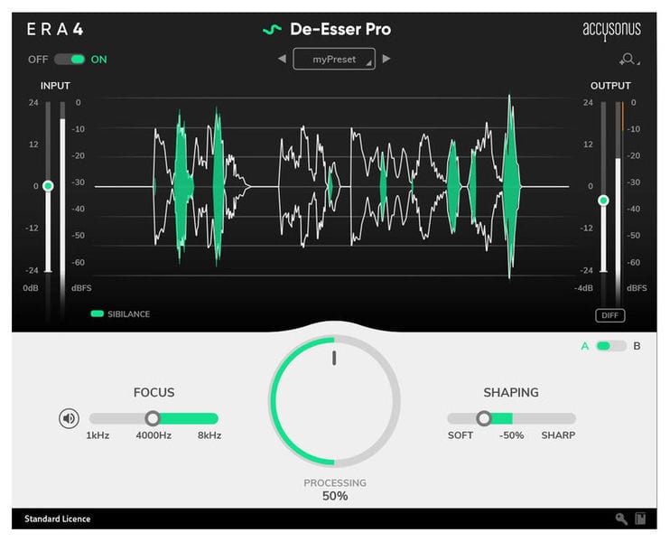 The ERA De-esser Pro offers great results with a simple interface to speed up your workflow. 