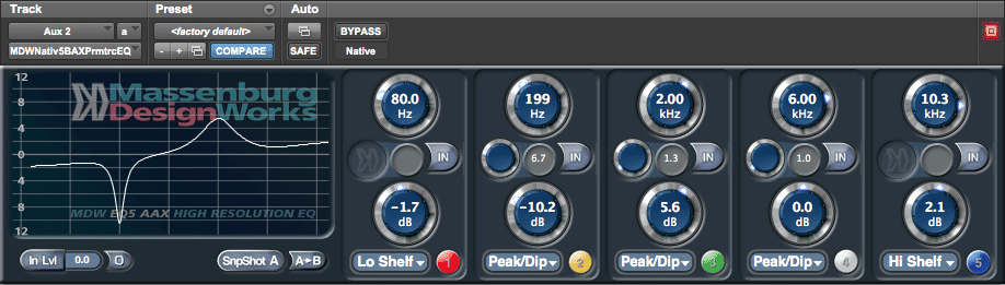 A completely clean, 5 band parametric EQ.