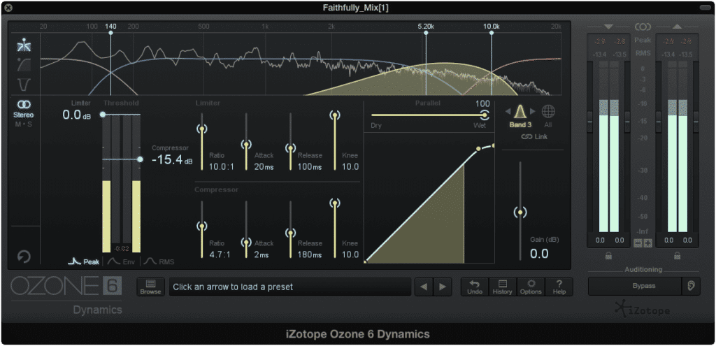 Compression is used during a stem mastering session.