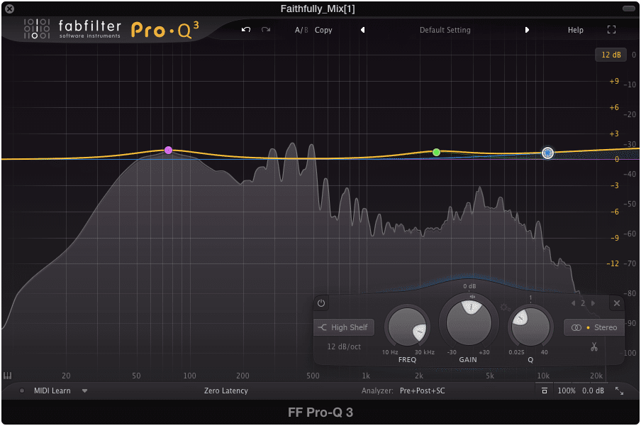 Gentle amplify frequencies at this stage in your digital mastering signal chain.