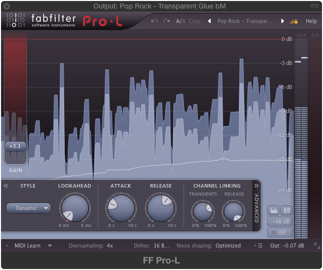 Proper gain staging and dynamic control reduces the need for brick wall limiting