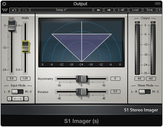 Image widening can be used on the output or on individual stems.