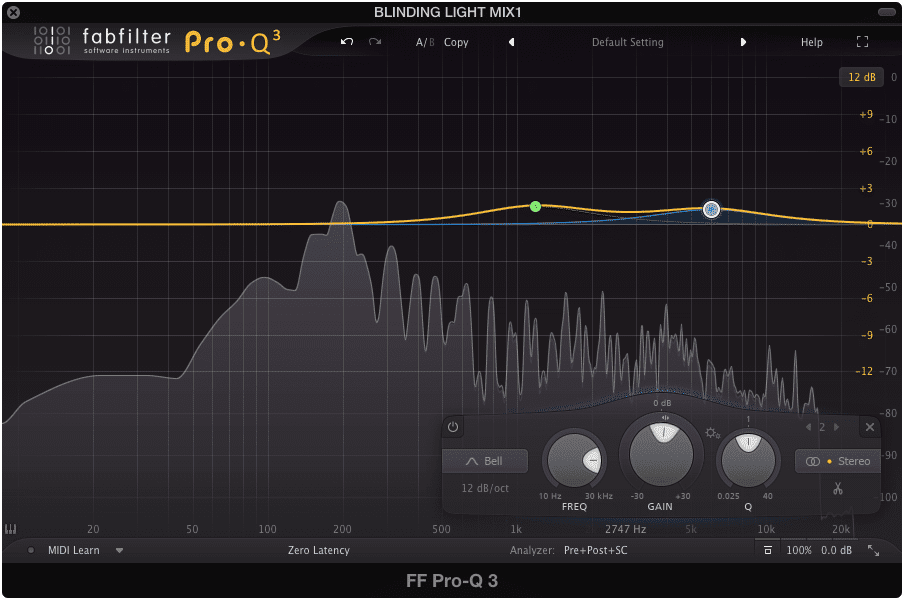 FabFilter Pro-Q offers immense flexibility with low CPU usage.
