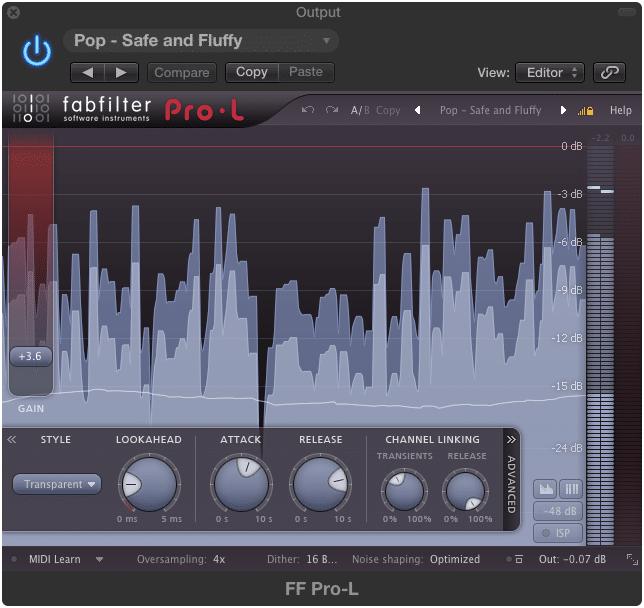 Typically, a stereo mastering session concludes with limiting.