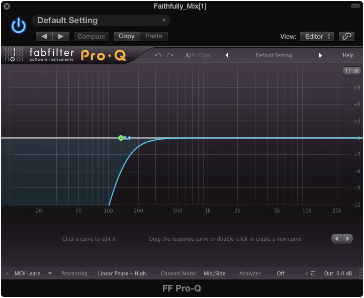 When processing a stereo mastering session, any change affects the entire mix.