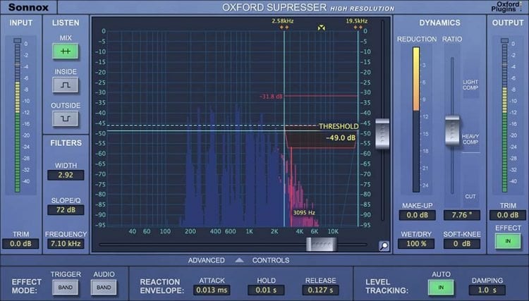 Level tracking allows for consistent sibilance processing with the SuprEsser V3 plugin.