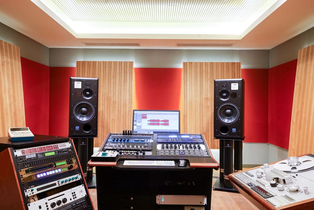 Most studios have "flat" rooms, meaning they represent the sound in a balanced and unbiased manner.
