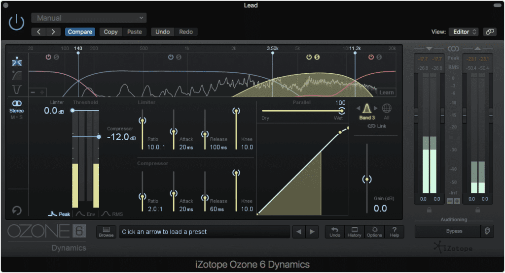 Solo and adjust the correct band. For sibilance, this is typically between 4kHz and 12kHz.