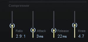 Adjust your ratio to higher than 1:1 to attenuate the frequency band.