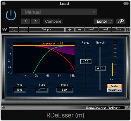 De-esser plugins are great for quickly attenuating Esses.