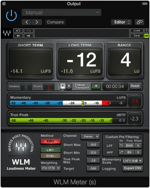 A true peak meter accounts for the D to A conversion when music is played.