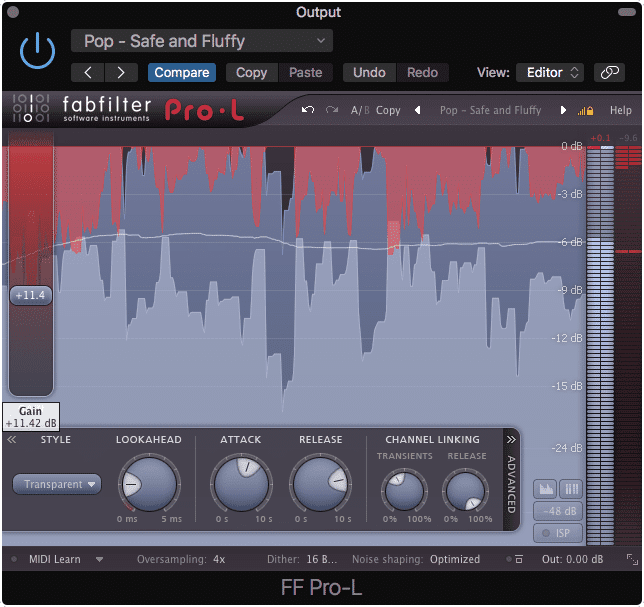 If you're attenuating a fair amount of your signal, you're using too much compression or limiting. Scale it back, and see if you really need to make your master that loud.