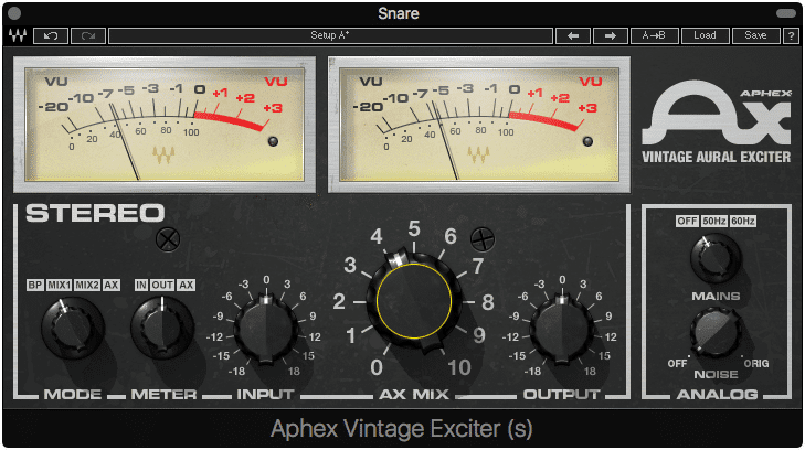 Harmonics exciters amplify these harmonics and are useful if inserted after harmonic generation.