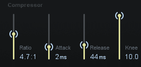 A shorter release time means the compressor will not hold onto the signal as long.