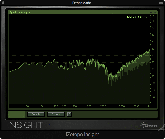 Use a frequency analyzer to measure and visualize your noise shaping.