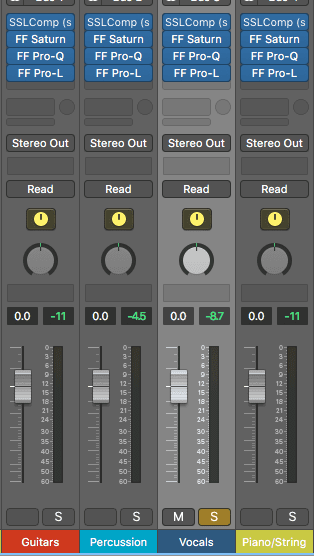 To create a new version of your master, simply solo the group stems you want.