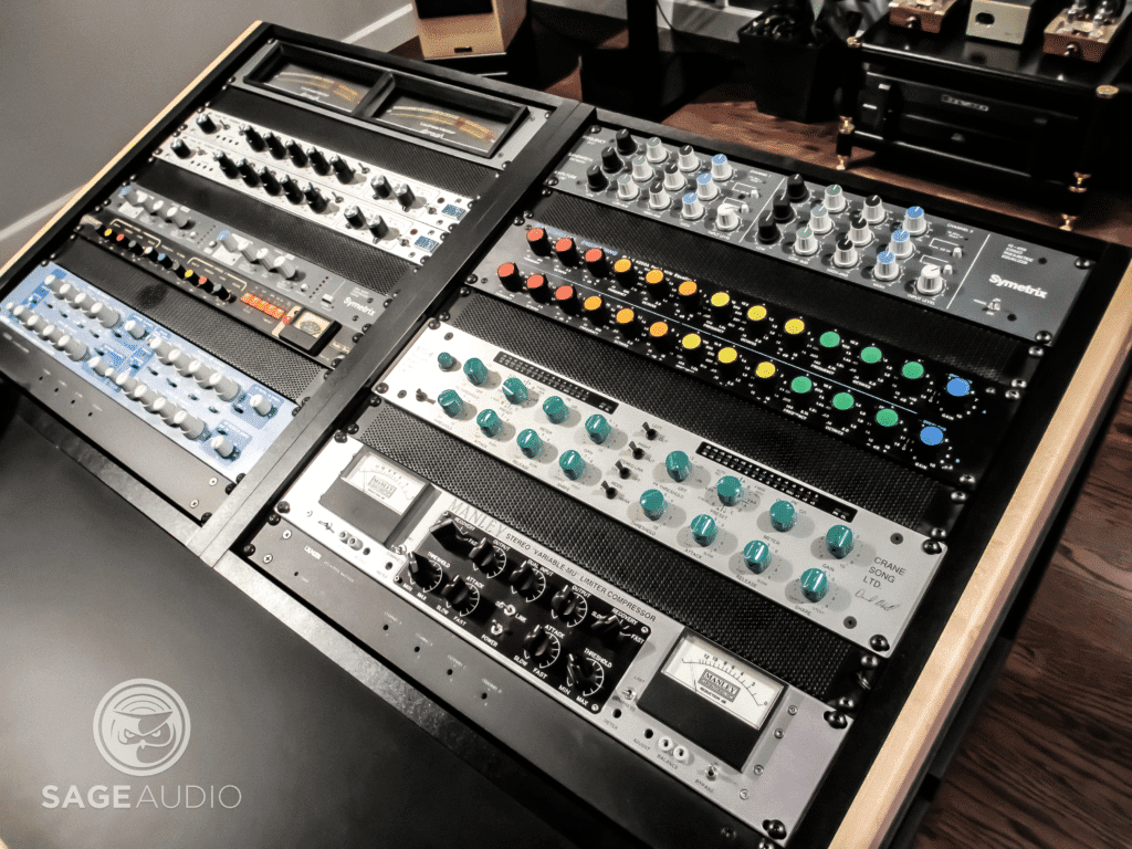 During analog mastering, harmonics occur by simply running the signal through analog equipment.