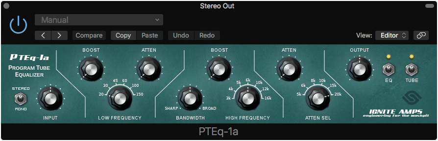 The PTEq-1A is modeled after classic equalization hardware.