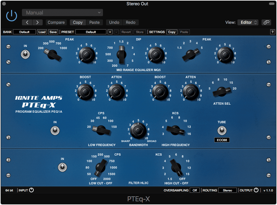 The PTEq-X emulates 3 various plugins.