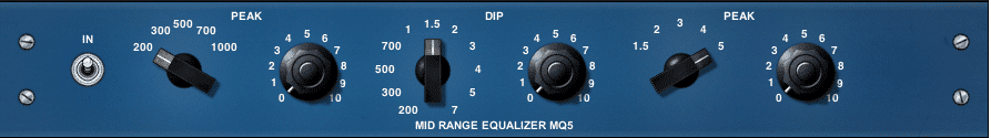 This top section emulates the Pultec MEQ-5.