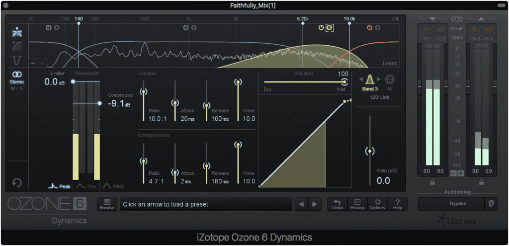 With a multiband compressor, you can select the exact band to affect the desired frequencies.