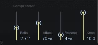 A slower attack and quicker release results in less overall compression.