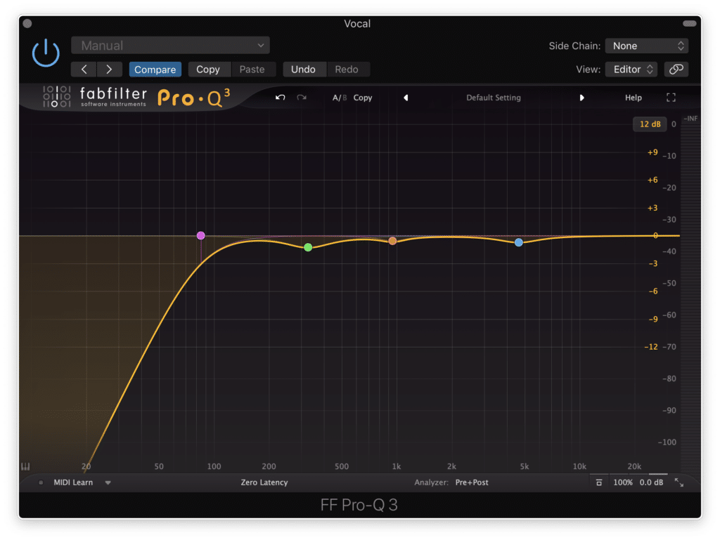 Find what frequencies make the vocal blend in too much, and slightly attenuate those frequencies.