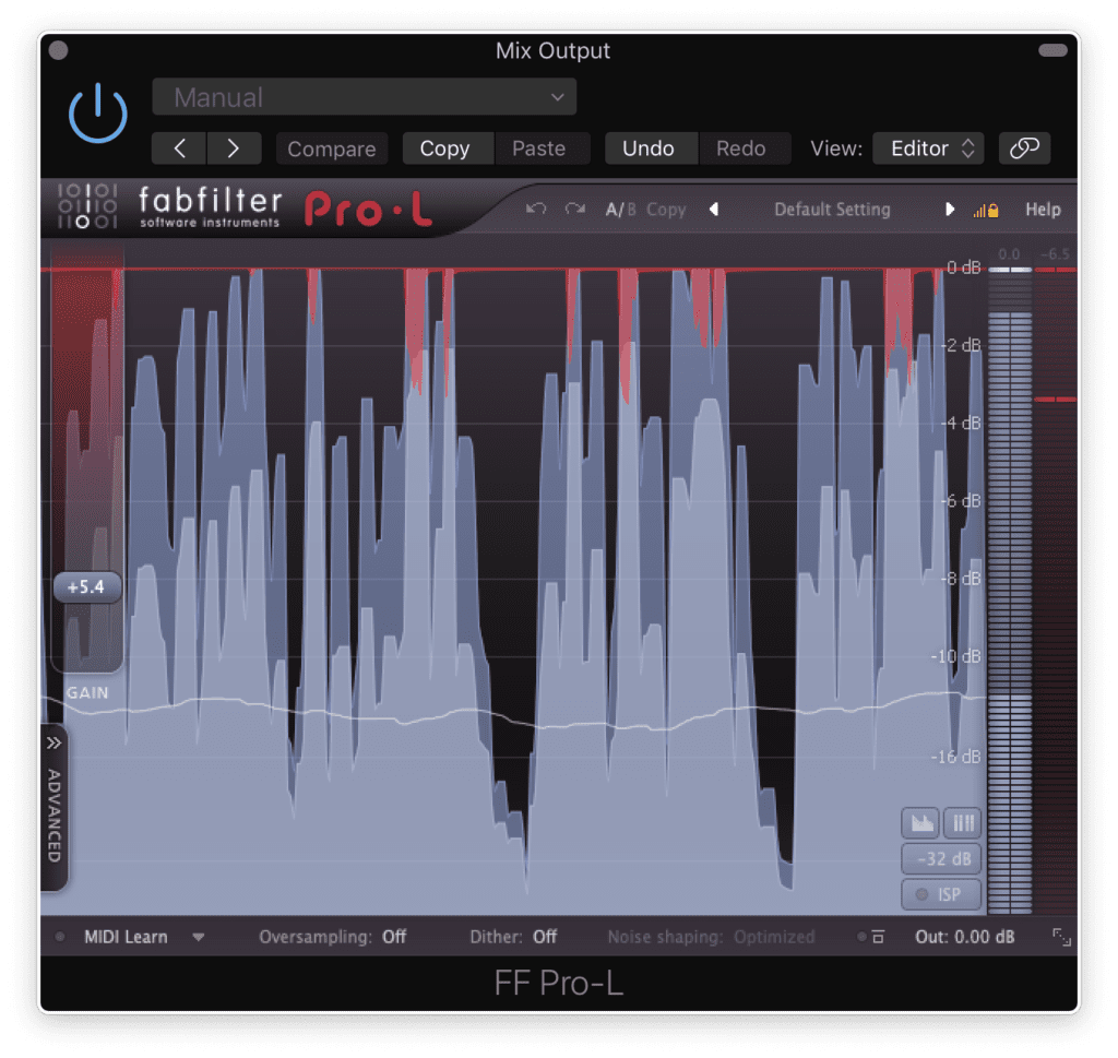 Some times, mixing engineers add limiters to the master output; however, this should be avoided.