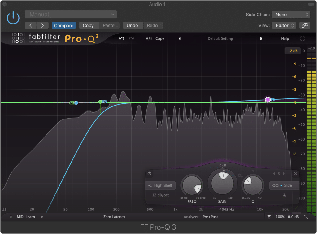 Amplifying the side image increases the stereo width.