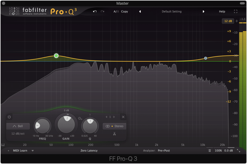 Hip-Hop often has an accentuated low-frequency and high-frequency range.