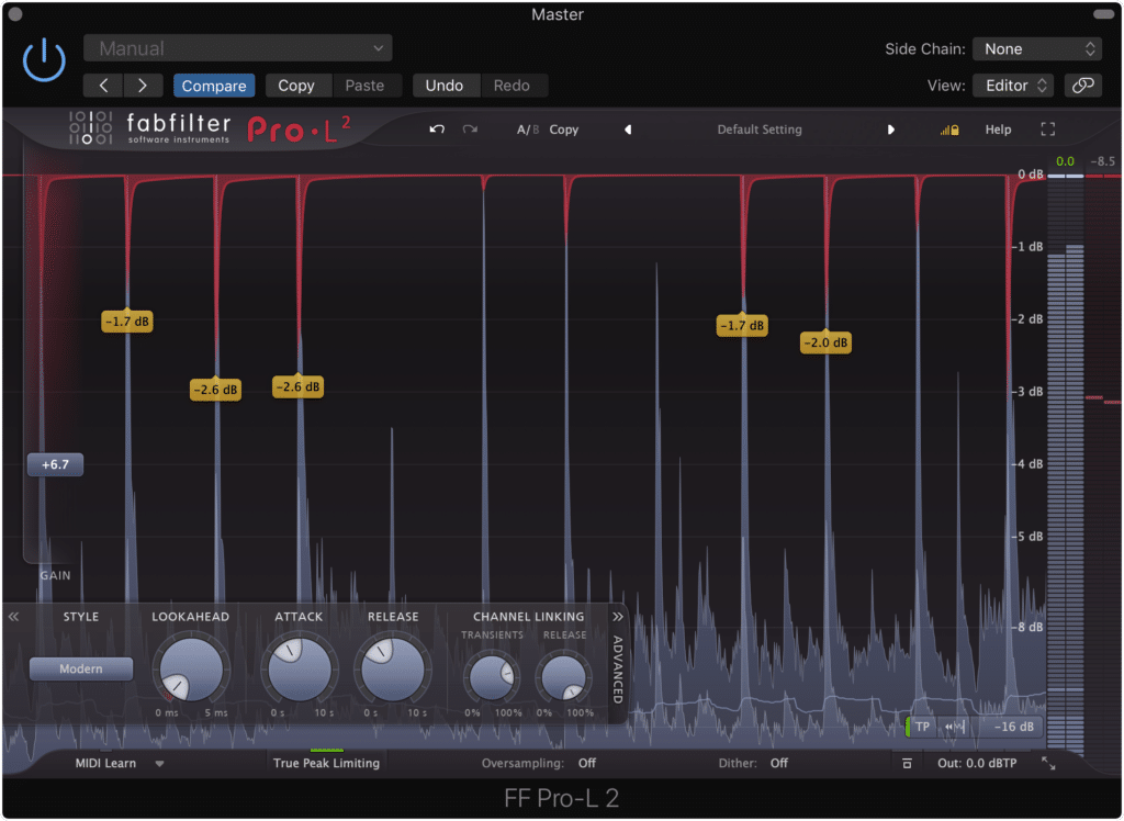 If you introduce limiting before compressing and controlling dynamics, you'll end up truncating your transients.