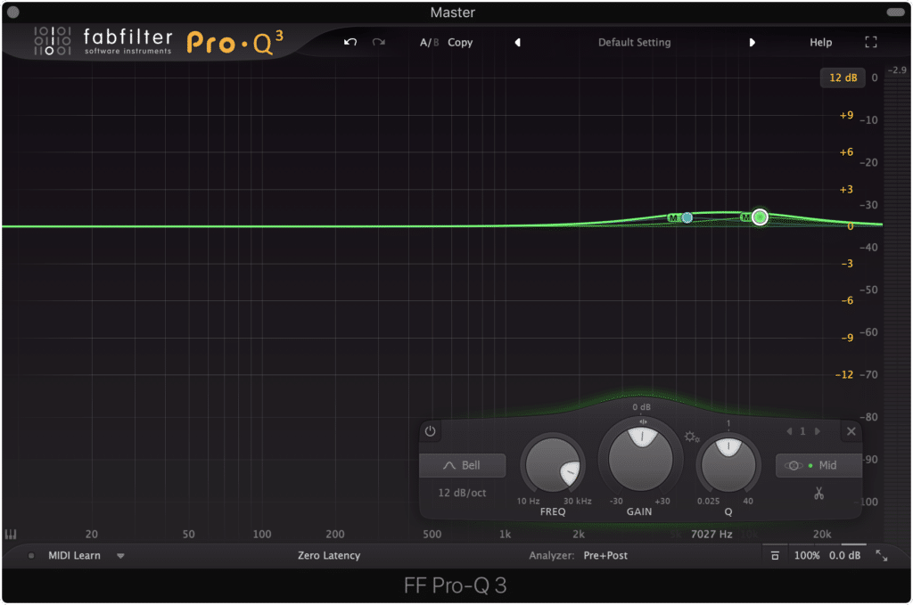 Be careful amplifying the mid-channel high frequencies, as they may already be present enough in your master.